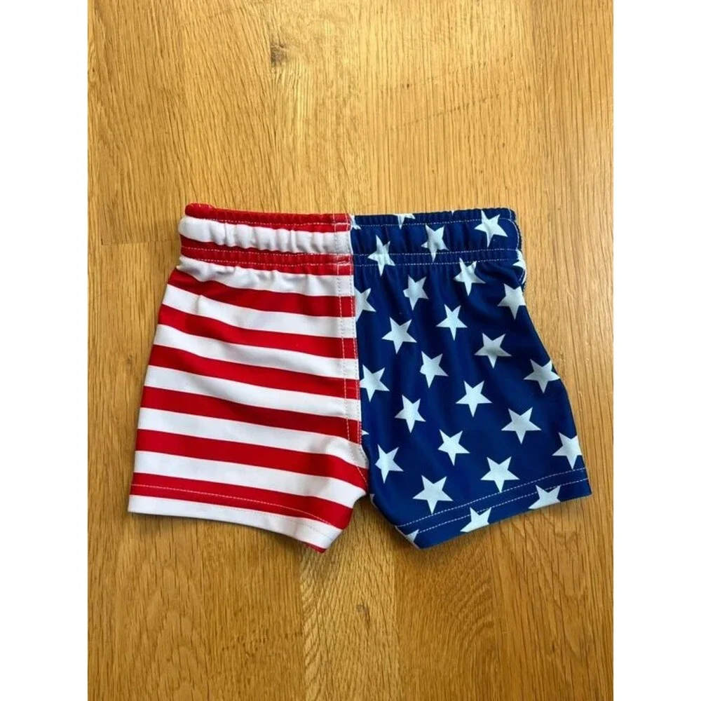 George Hats american flag swim trunks // size 6-12 months